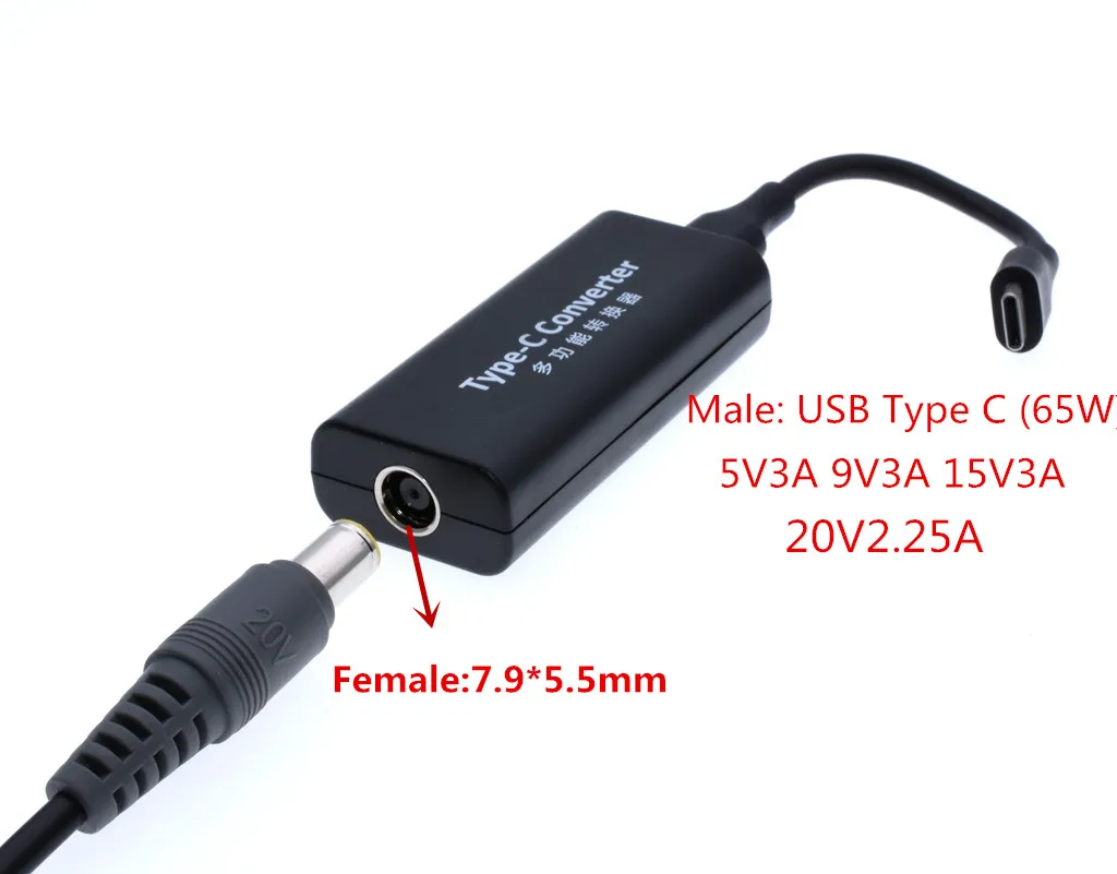 65 Вт USB Type C адаптер для зарядного устройства конвертер постоянного тока разъем
