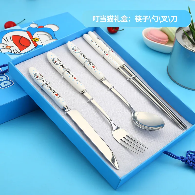 Модная Посуда Столовые приборы кухонная посуда Hello Kitty разделительные обеденные