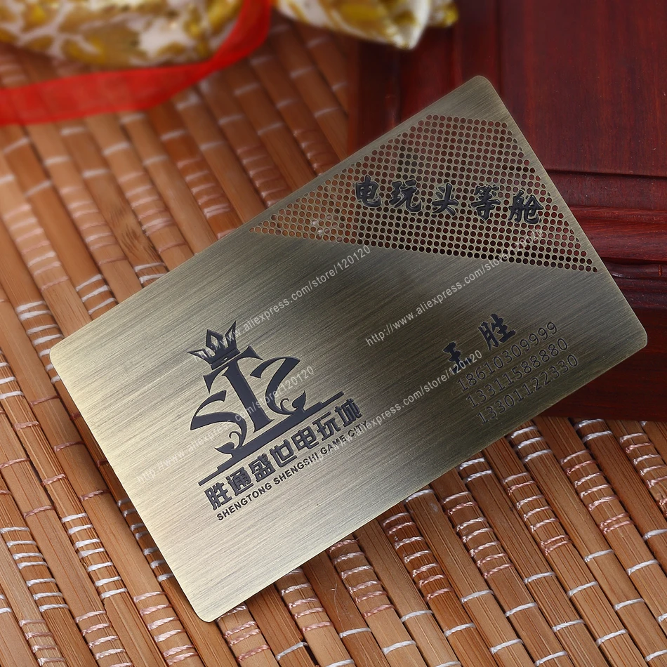 100 шт. черный металл карты матовая отделка из нержавеющей стали под заказ дизайн