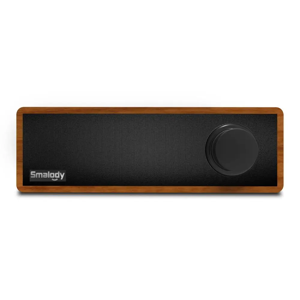 Smalody портативный деревянный беспроводной Bluetooth 4,2+ EDR динамик s стерео мини сабвуфер мультимедиа деревянный динамик музыка громкий динамик - Цвет: Черный