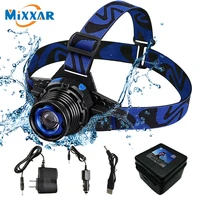 zk50 dropshipping led headlamp 3 modes q5 waterproof high brightness built in lithium battery rechargeable led headlight climb