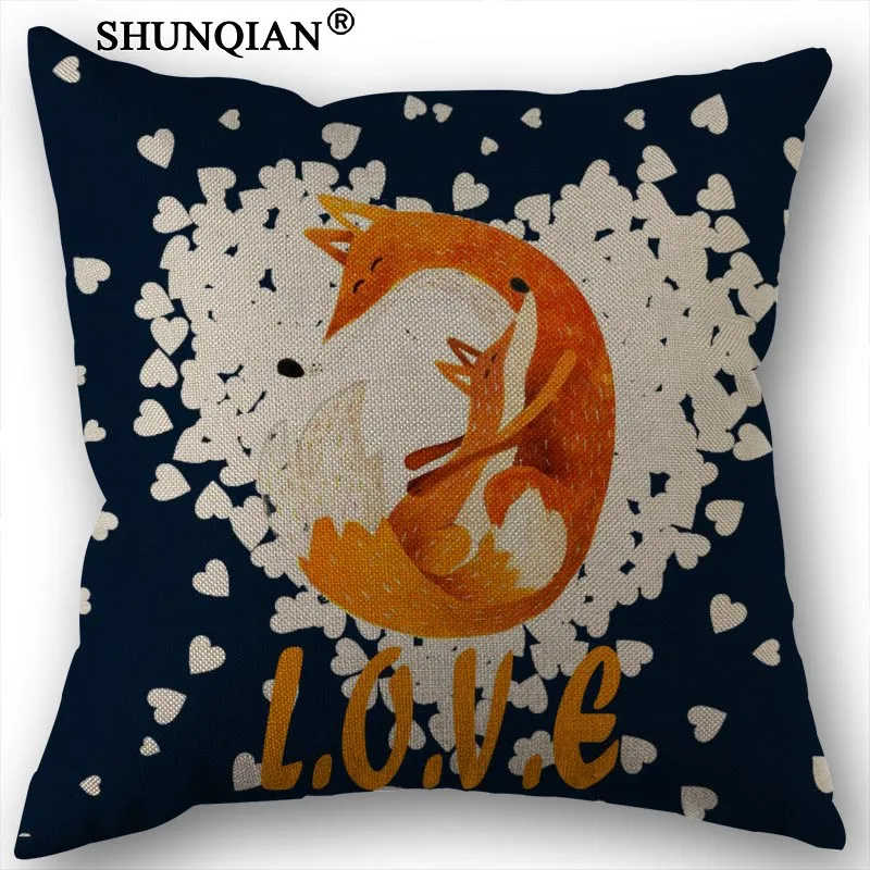 Наволочка из хлопка и льна с принтом лисы 45x45 см|pillow case|throw pillow casespillow cover custom |