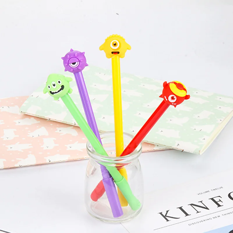 

36 pcs/lot Cartoon Monster Gel Pens for writing Cute 0.5 mm Black Ink neutral Pen School Supplies Stationery kids gift