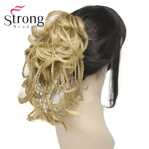 StrongBeauty короткие крошечные косички плетеные прямые волнистые волосы накладной Хвост коготь клип Цвет выбор
