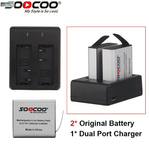 Новый 2 шт. оригинальный SOOCOO аккумулятор и двойное зарядное устройство для C10 C10S