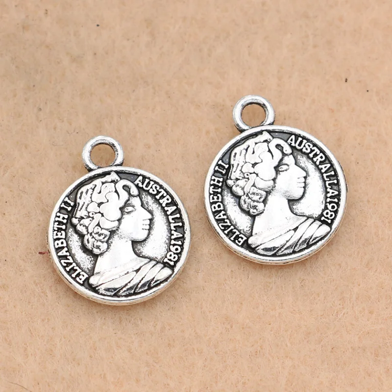 KJjewel античные посеребренные Подвески Elizabeth II ювелирные изделия аксессуары для