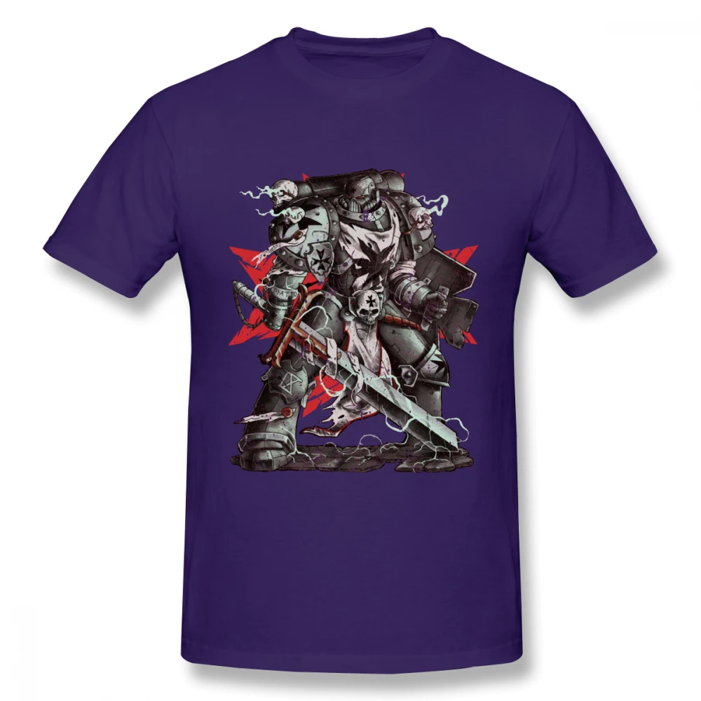 Ретро дизайн Черный тамплиеры Warhammer Homme Футболка Мужская Высокое качество Q S-6XL большой размер футболка - Цвет: Фиолетовый