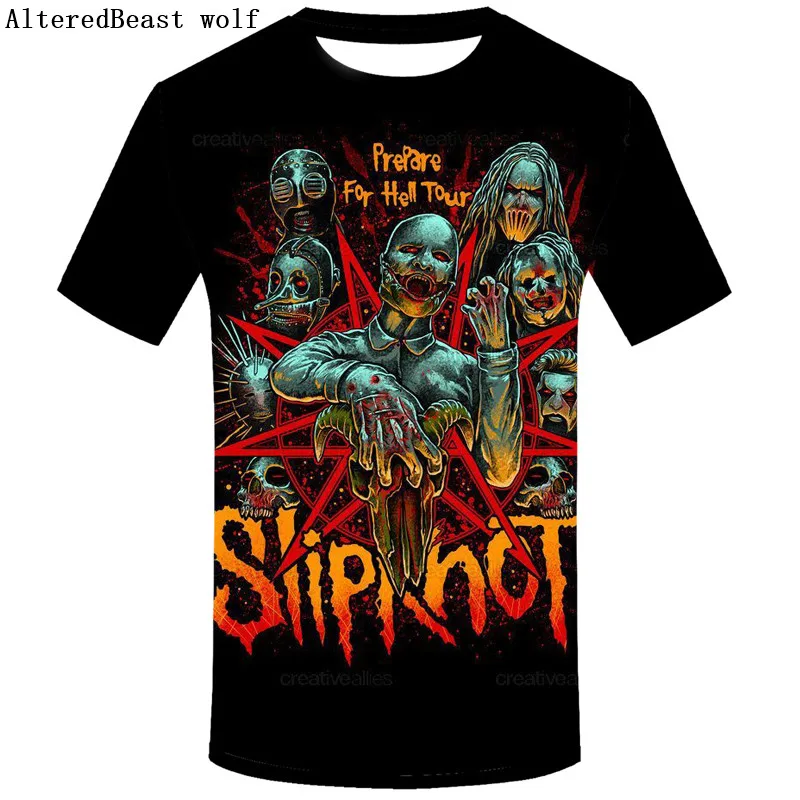 Брендовая Готическая футболка, футболка Slipknot, Панк футболки, рок футболка, принт, Мужская 3D футболка, короткий рукав, Мужская одежда, повседневная одежда
