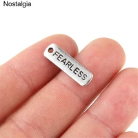 nostalgia 30pcs fearless inspirational word letter custom engraved charms jewlery making 216mm