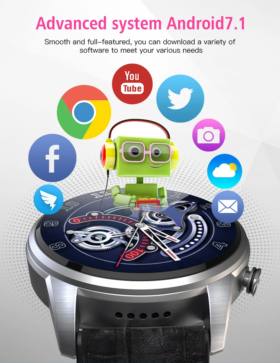 Keoker Smartwatch Классическая Бизнес Для мужчин Android 7,1 1,39 дюйма BLuetooth 4G Поддержка sim-карты WI-FI gps Smartwatches Для мужчин