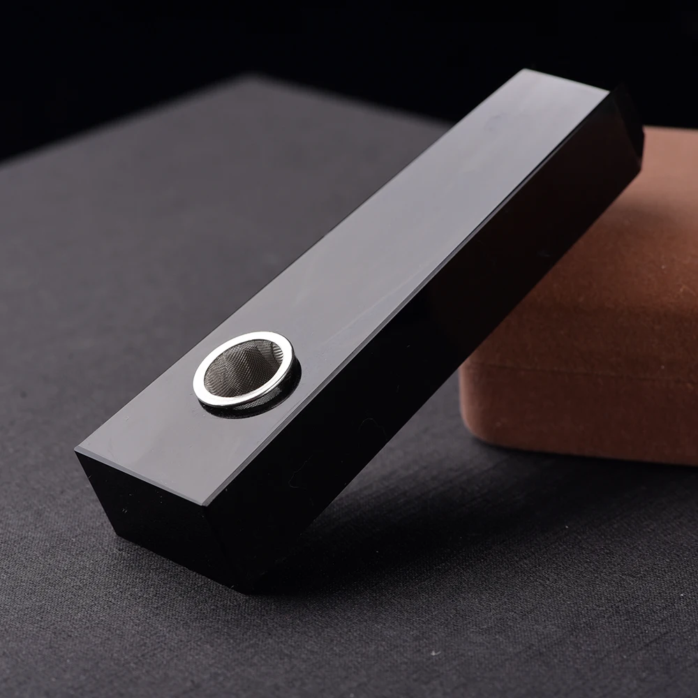 Хрустальная курительная трубка Runyangshi черное ситечко кварцевый камень 1 шт.