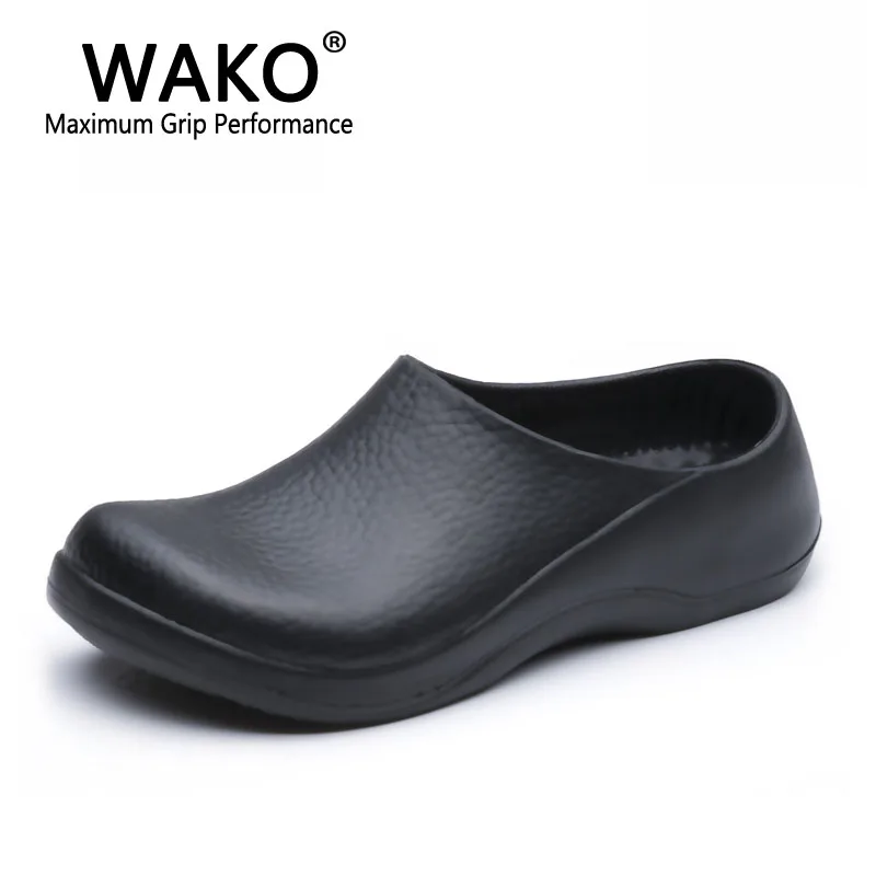WAKO/9051 г. Обувь шеф-повара для мужчин, черные сандалии для кухни, Рабочая обувь для ресторана супернескользящая защитная обувь сабо, размер 39-45 - Цвет: 9051