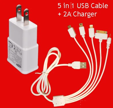 2A5in1 HF 10 в 1 USB зарядное устройство кабель для Ipone Ipad Android телефонов 1 м Typc C USB мульти зарядное устройство для samsung Универсальное USB зарядное устройство - Цвет: 2A5in1