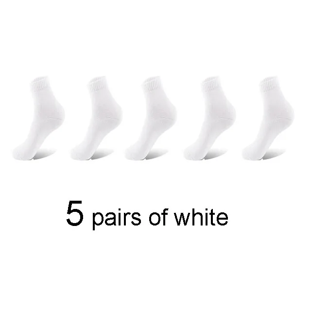 5 pairs white Autumn Winter Men's Warm Wool Socks Cotton Harajuku High Quality Black gray Casual Tube Men Dress Socks for men gift 5Pair - Цвет: 5 pairs white