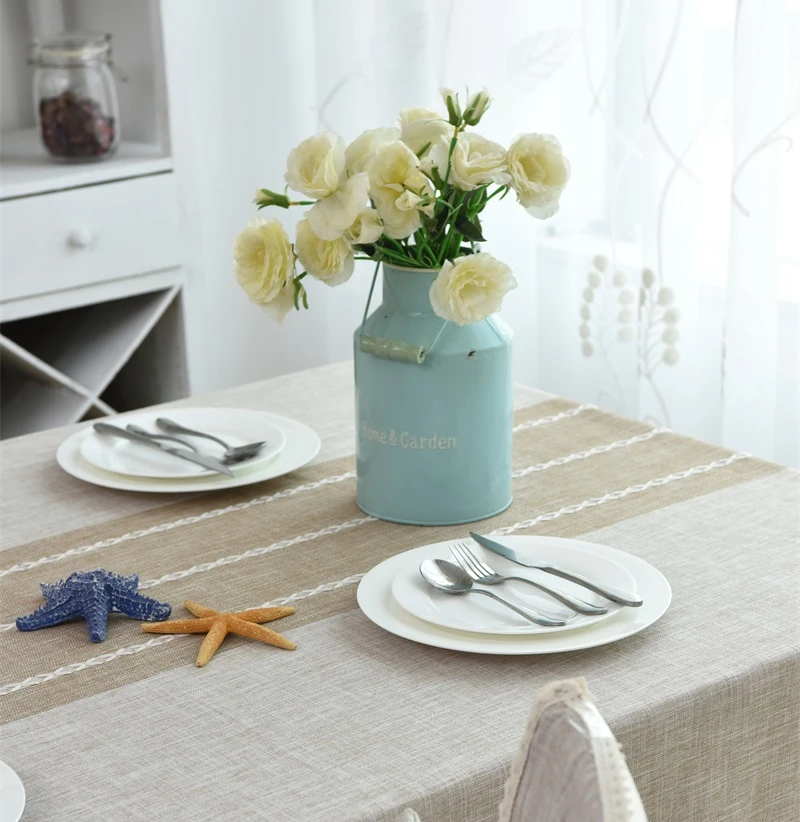 Японская стандартная скатерть из хлопка и льна современная простая для стола |