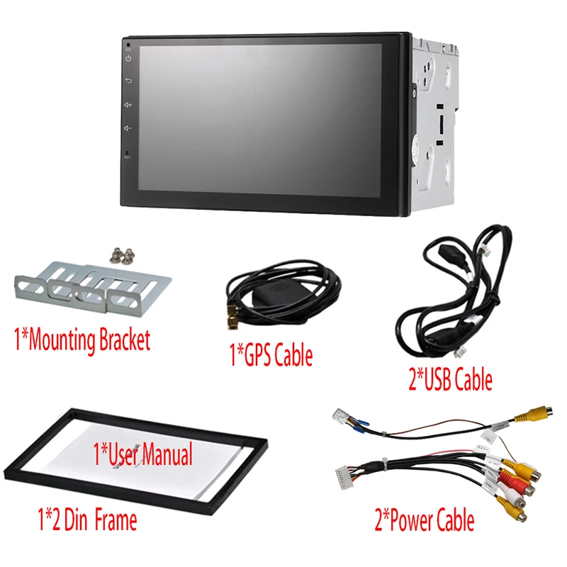 7 дюймов 1024 Автомагнитола 2 Din Android 7,1 автомобильный dvd-плеер gps Wifi Bluetooth радио четырехъядерный Руль Камера заднего вида плеер