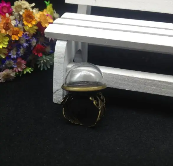 Регулируемый античный бронзовый цветок 50 шт. 20 мм Кольцевой Лоток полукруглый