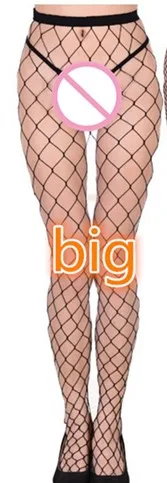 Big Открытые колготки кружевные пикантные женские чулки высокие сетчатые чулки прозрачные колготки с вышивкой Женские черные Чулочные изделия - Цвет: Big