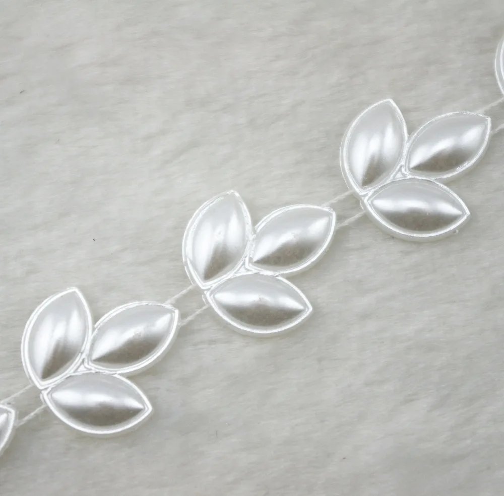 20 мм в форме листьев слоновой кости жемчужная цепочка планки швейные ремесла