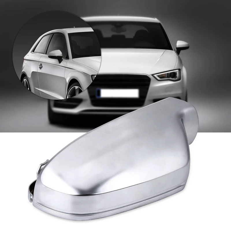1 пара зеркальных чехлов заднего вида Защитная крышка матовый хром для Audi A3 A4
