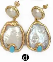 d WT-E499 серьги из натурального жемчуга разные формы Жемчужные Капли с крошечный Gem-каменная подвеска Винтаж дизайн Пресноводного Ювелирные изделия из жемчуга - Окраска металла: d