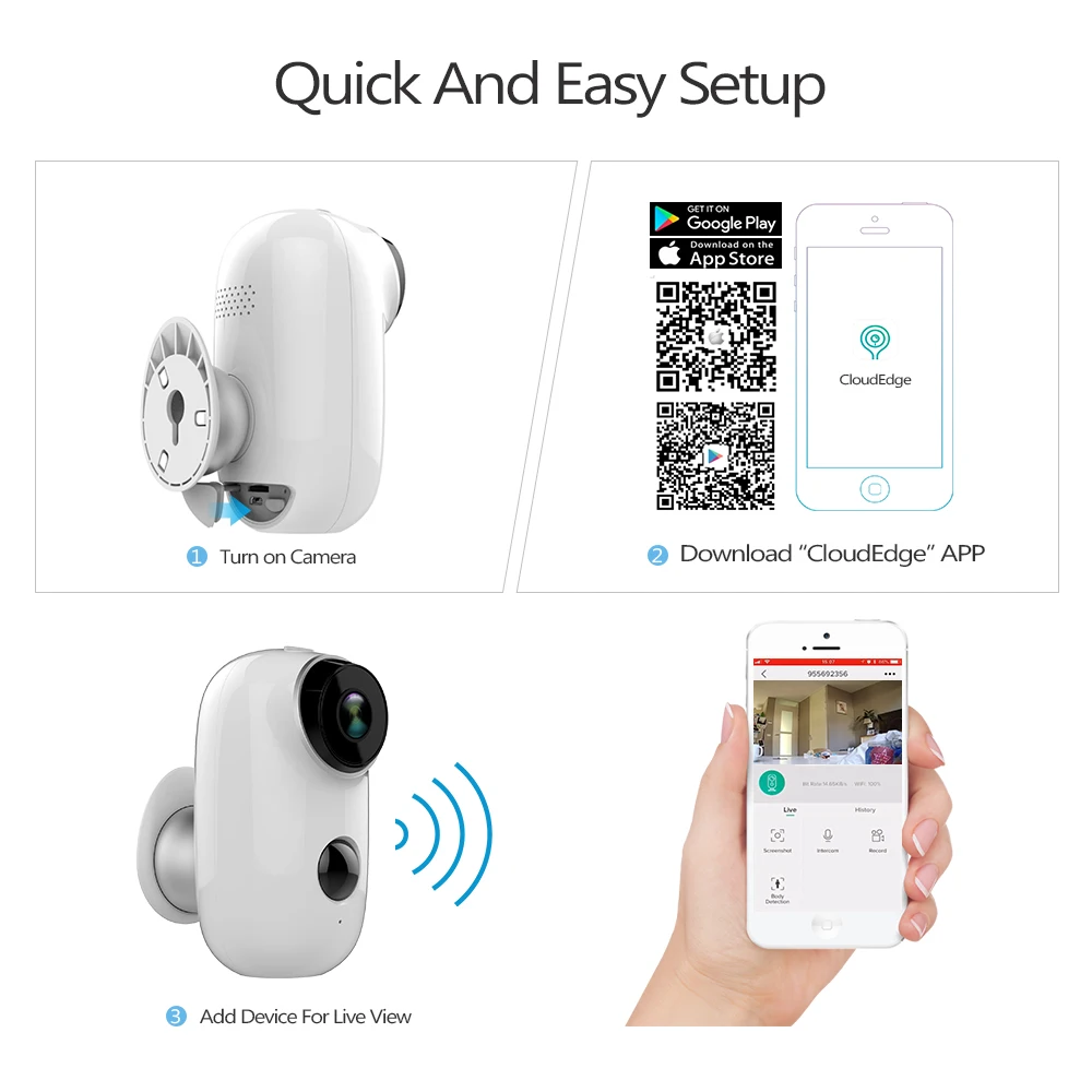 ZGWANG 100% безпроводная CCTV Wifi ip камера наружная IP65 влагозащищенная перезаряжаемая