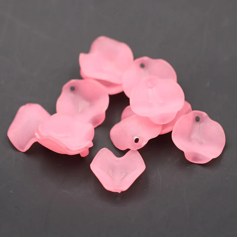 100 шт. Акриловые Матовые серьги гвоздики в виде лепестков цветов 15 х14 мм|Ювелирная