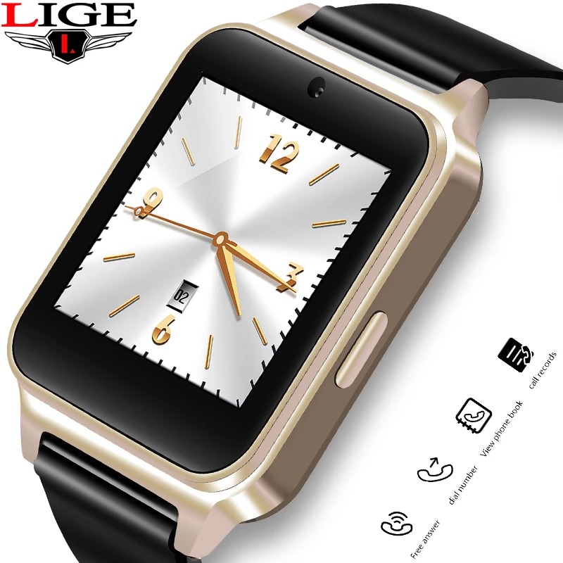LIGE новые спортивные Смарт-часы с Bluetooth, шагомер, поддержка sim-карты, музыкальная камера, умные часы для мужчин и женщин, модели Reloj inteligente