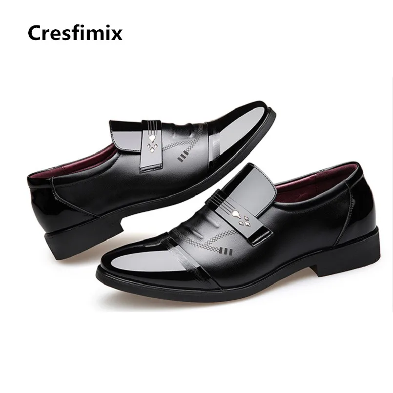 

Туфли Cresfimix мужские из ПУ кожи, удобные, заостренный носок, без застежки, деловые, для отдыха, черные, c2934