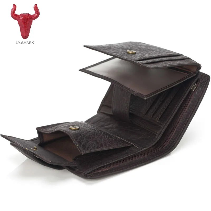 LY. SHARK Мужские кошельки из натуральной кожи мужской кошелек клатч портмоне масло