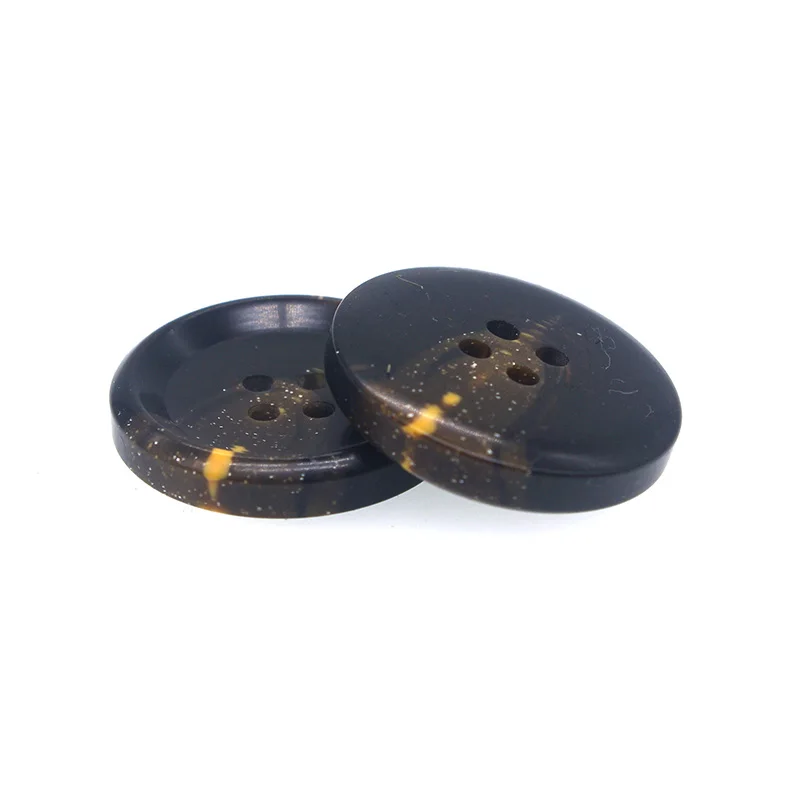 Полимерные пуговицы для шитья скрапбукинга Круглые кофейные черные с четырьмя