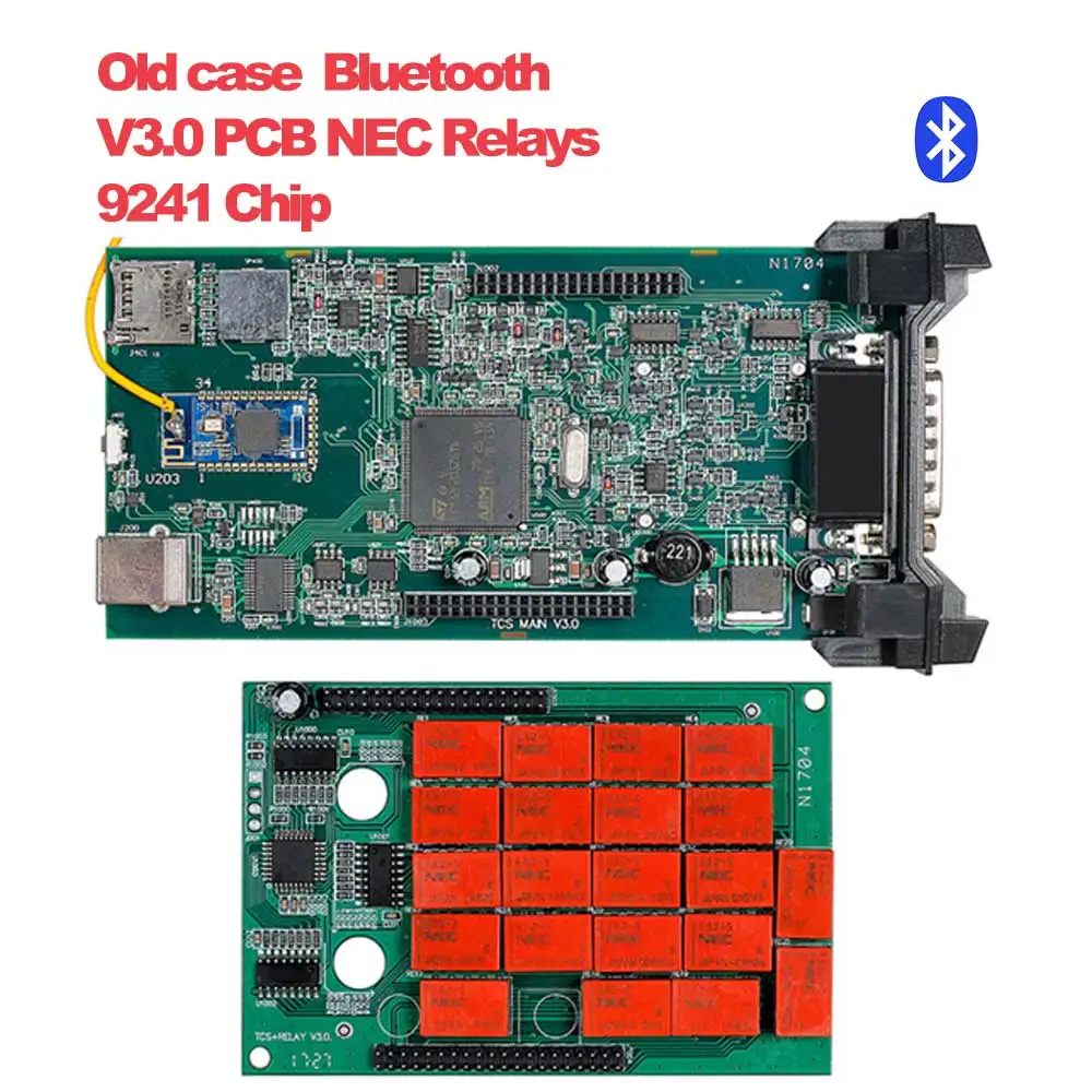 10 шт./лот CDP TCS VCI R0 keygen Dual Green Board V3.0 9241A OBDII/OBD2 диагностический инструмент автоматический сканер - Цвет: Old case V3.0 BT