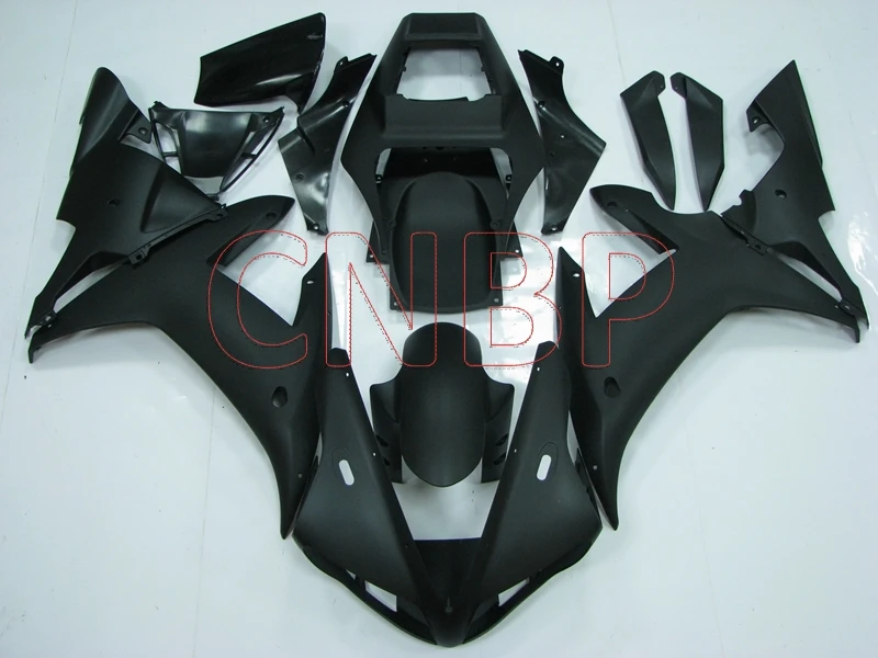 Пластиковые обтекатели YZF R1 2002 - 2003 матовые черные Обтекатели YZFR1 03 комплекты для