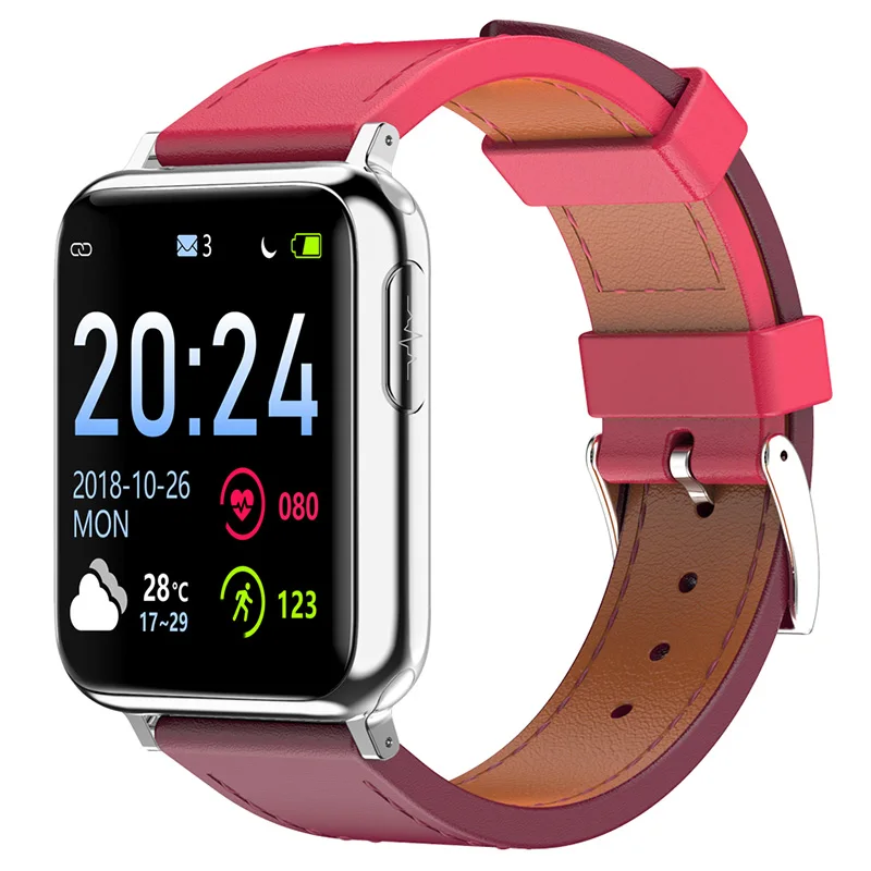 Leather Silver WATCH5 умные часы Bluetooth часы для измерения артериального давления пульсометр PPG ЭКГ часы Шагомер активности фитнес трекер здоровье умные часы - Цвет: Leather Silver