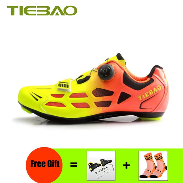 Cleats with 1259A O Tiebao, обувь для шоссейного велосипеда, sapatilha ciclismo,, профессиональная обувь для шоссейного велосипеда, самоблокирующиеся SPD-SL, велосипедные кроссовки - Цвет: Cleats with 1259A O