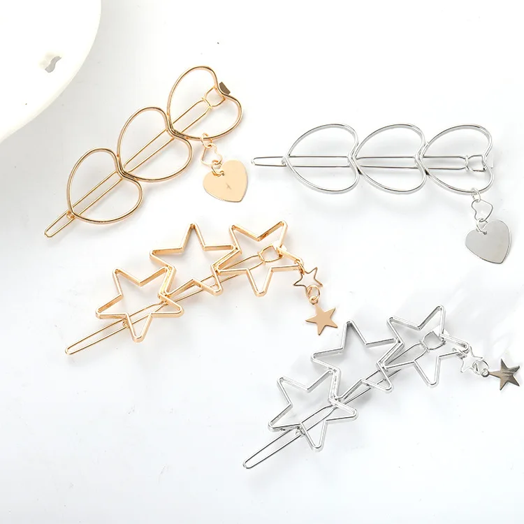 

Korean New Hairpin Temperament Student Cute Girl Heart Five-pointed Star Love Word Clip Liu Hai Hair Accessories Wholesale