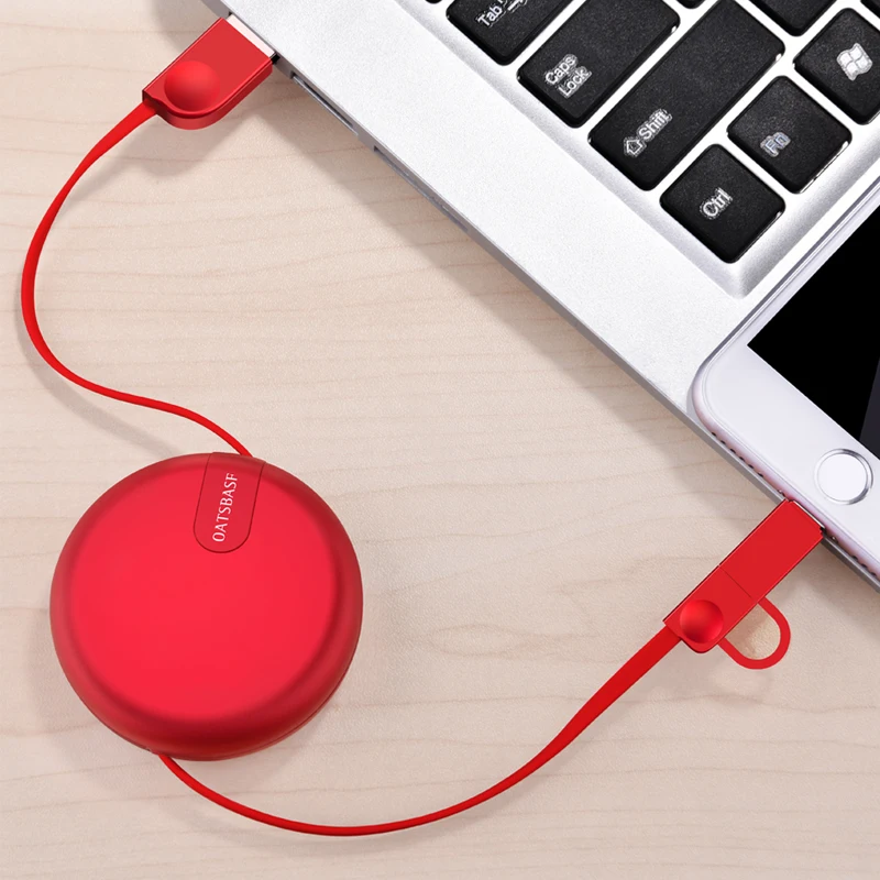 Выдвижной USB кабель Oatsbasf 2 в 1 длина 100 см с Micro кабелем|Кабели для мобильных