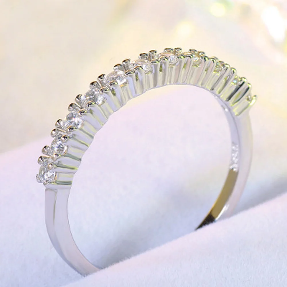 Модное простое кольцо cystal с инкрустацией двойное круглое Открытое на палец для
