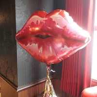 10pcslot 7575cm lip helium balloons love globos rose red lip balloon for valentines day kiss me foil balloon wedding decor