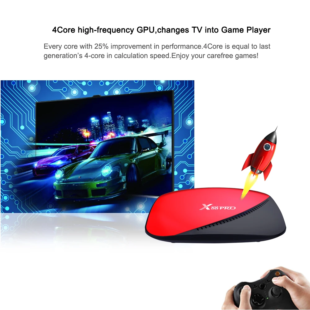 X88 PRO Smart ТВ коробка Android 9 0 4 GB 64 с двумя камерами процессор Rockchip RK3318 Quad core WI-FI H.264 K Гб