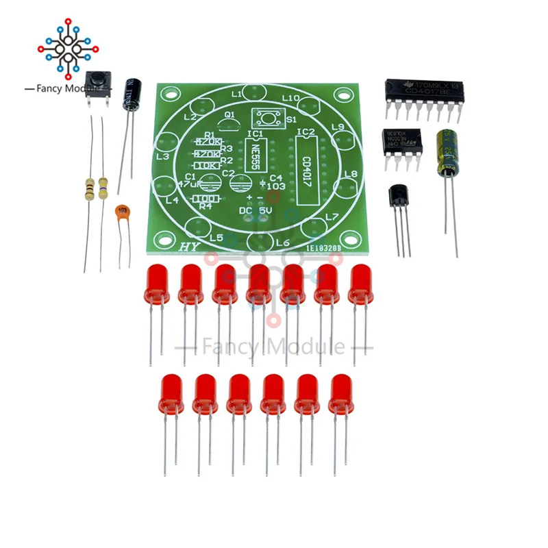 Lucky Rotary Kit электронный набор CD4017 NE555 самостоятельный светодиодный светильник