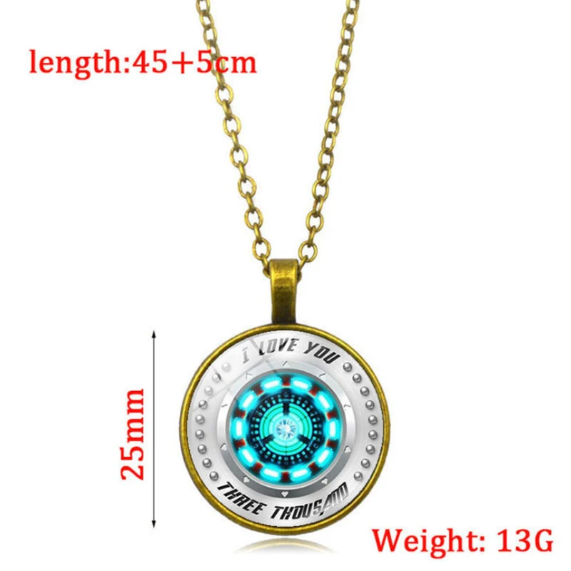 Ожерелье с персонажами из Marvel для мужчин Tony Stark Arc Reactor ожерелье s Мстители 4