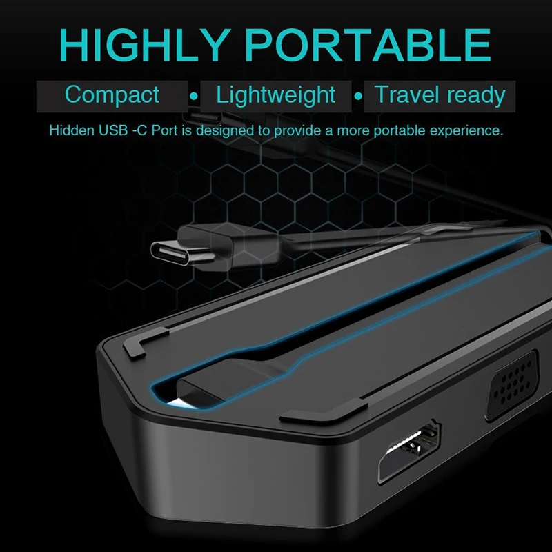 USB C Hub 8-в-1 3 0 Type адаптер USB-C VGA HDMI 5 мм аудио разъем CF SD TF слот для карт ноутбука Macbook |