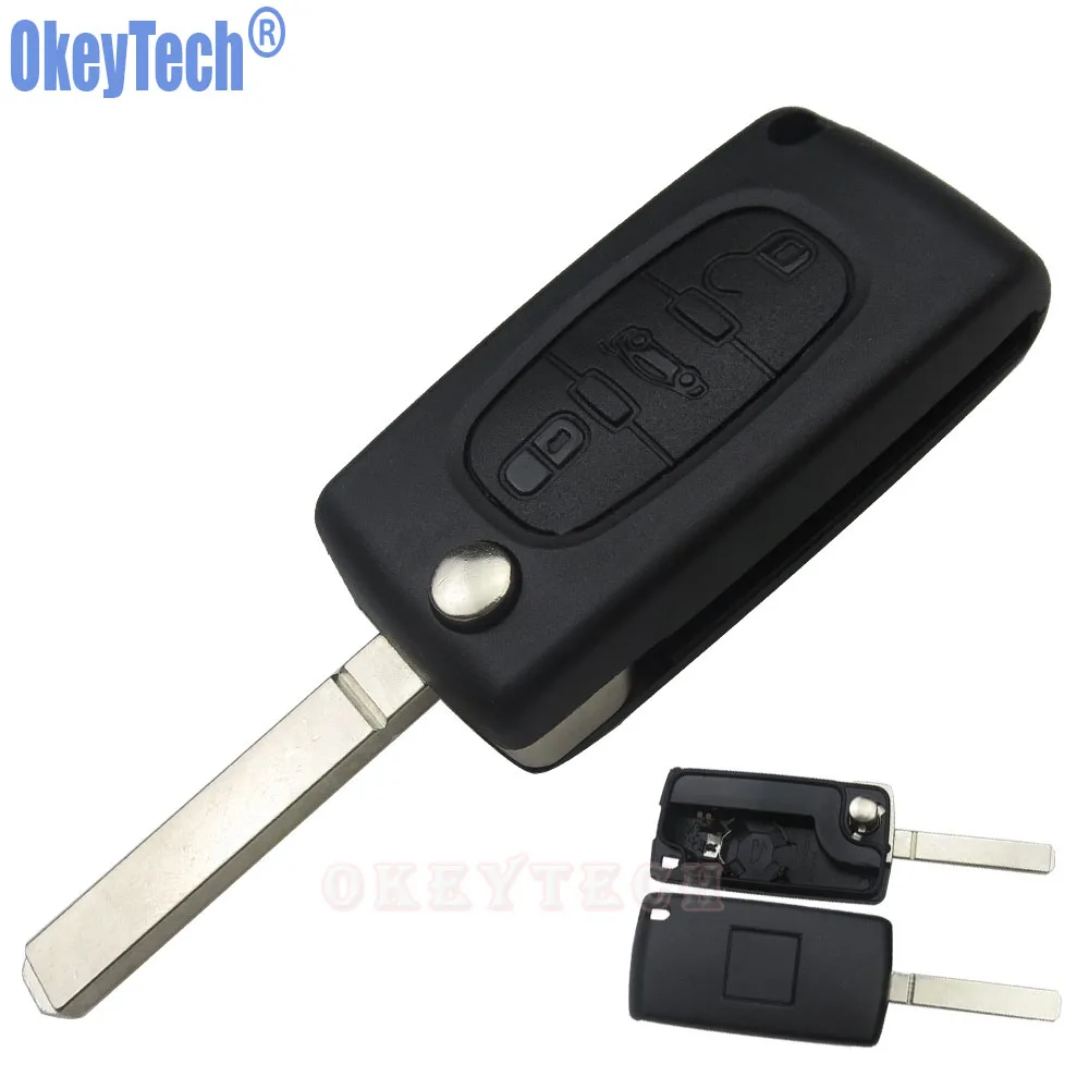 OkeyTech 3 кнопки дистанционного автомобиля Флип дистанционный ключ чехол в виде