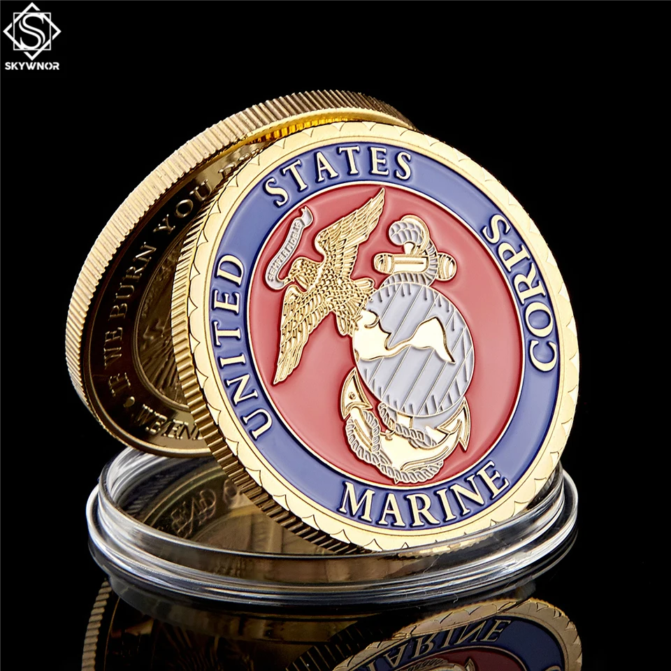 

USA Washington D.C Marine Corps Gold Commemorative Token Coin Vietnam Memorial