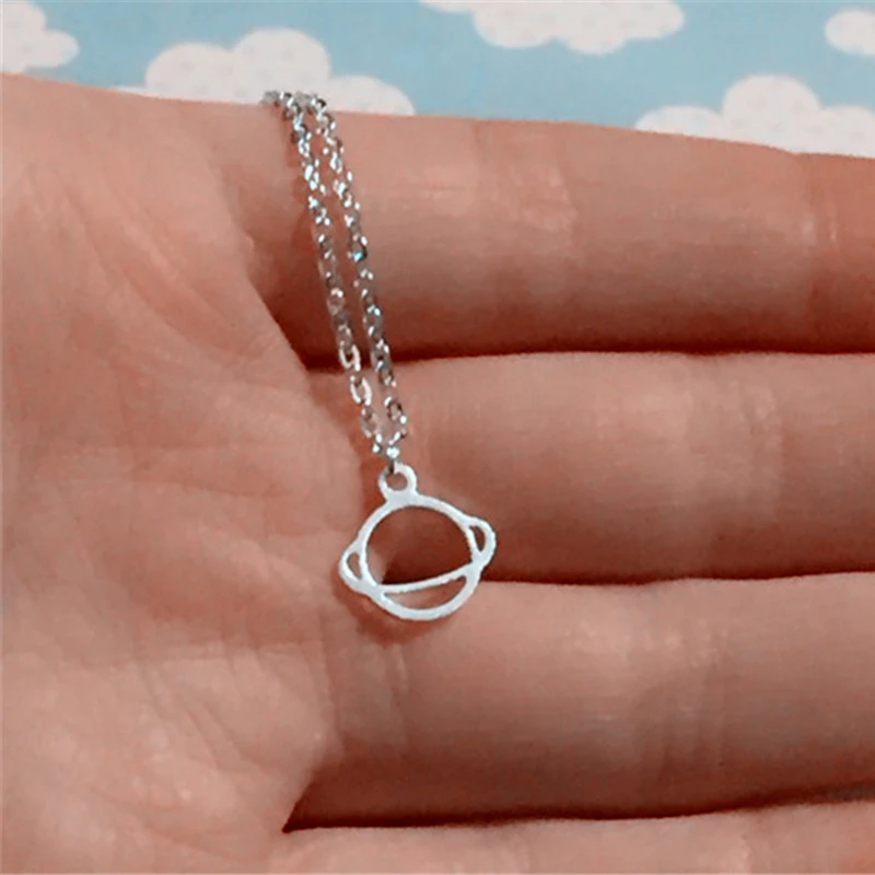 Цепочка с кулоном в виде планеты Сатурн длинная цепочка звезды для влюбленных