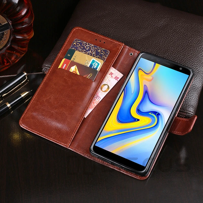 Чехол-кошелек для Samsung Galaxy J4 Plus 2018 J400F SM-J415F/DS кожаный чехол-книжка J6 SM-J610F/DS |