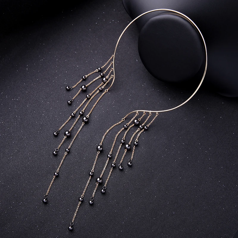 CCB бусы с длинной цепочкой и кисточкой ожерелье крутящим моментом 2019 модное чокер