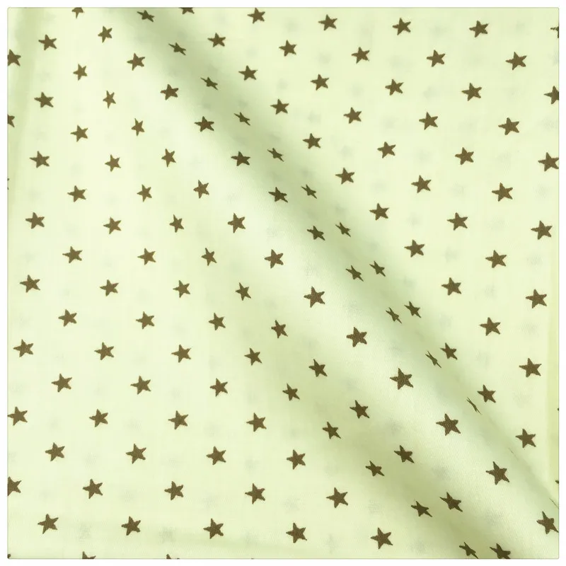 Желтая звезда 100% хлопок ткань Telas Лоскутная Ткань Fabirc Fat Quarter для шитья кукольная