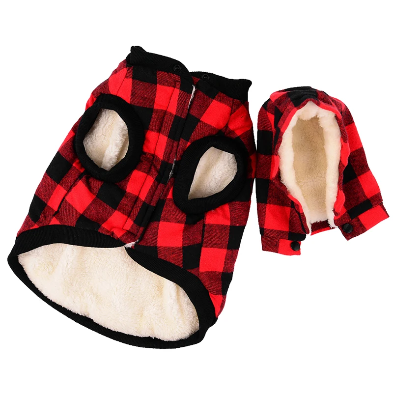 Hoomall Одежда для собак свитер питомцев больших клетчатая рубашка пальто теплая